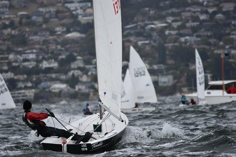 Trouble (Henry Dennison) sailing his Sabre - 2018 Crown Series Bellerive Regatta - photo © Jane Austin