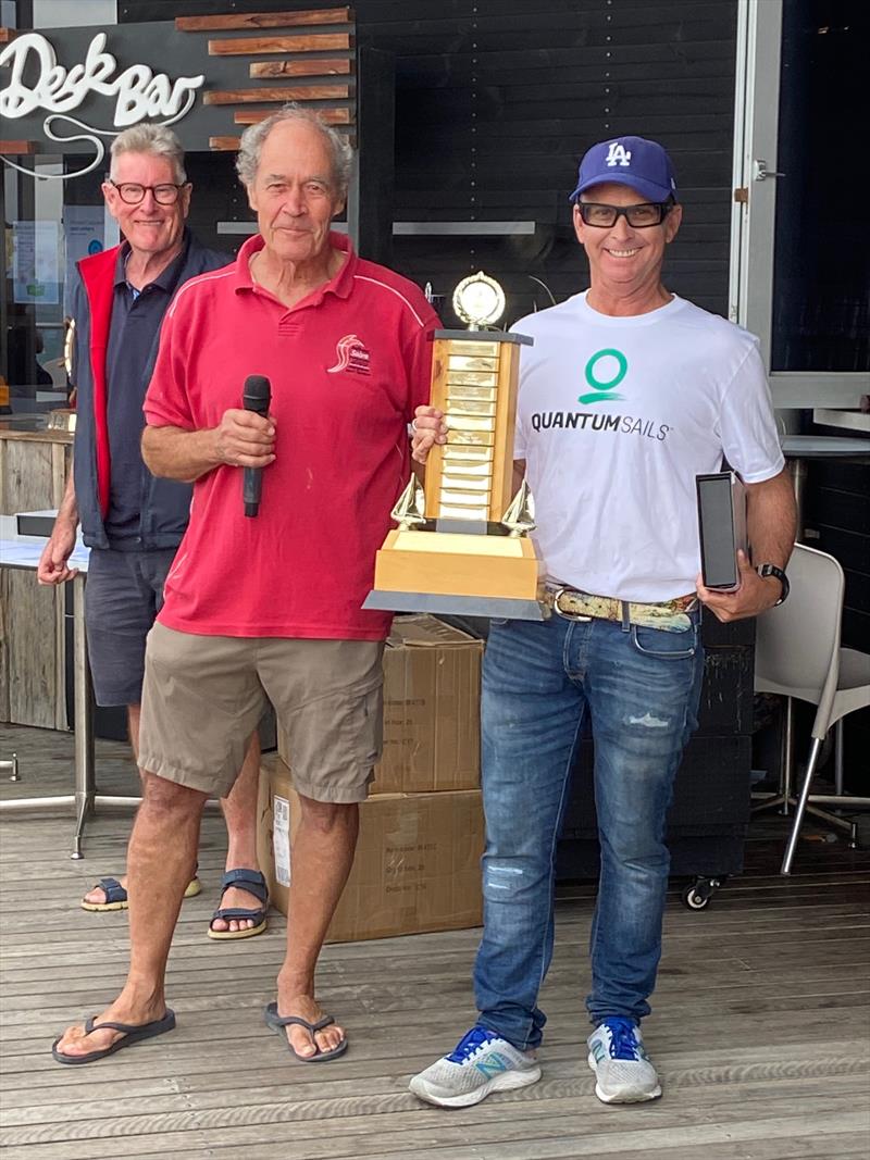 Overall winner Adrian Finglas in the 2022 Victorian Sabre State Titles photo copyright Russell Bates taken at Blairgowrie Yacht Squadron and featuring the Sabre class