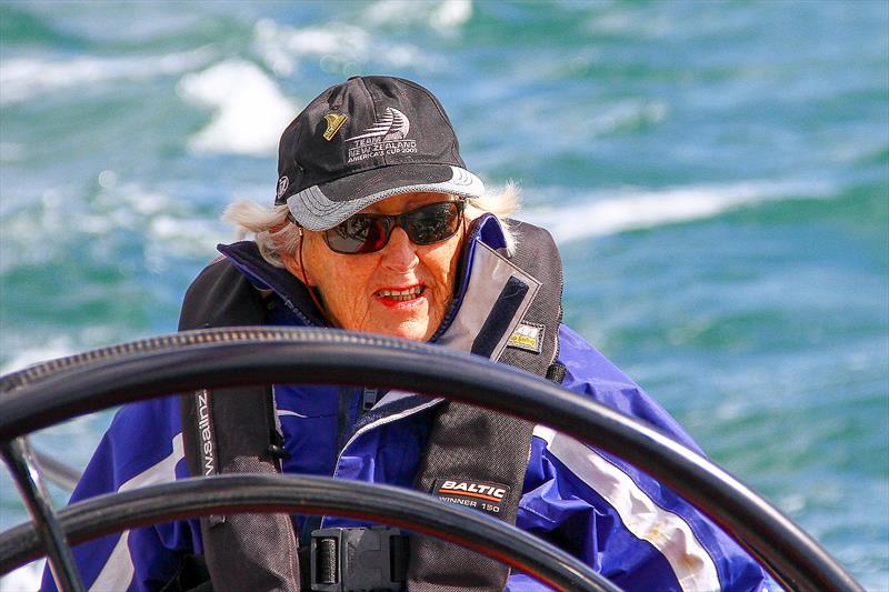 Jo Gladwell (1922-2019) long time America's Cup fan - sailing on an IACC yacht in Auckland the day before her 90th birthday photo copyright Richard Gladwell Sail-World.com taken at Takapuna Boating Club and featuring the  class