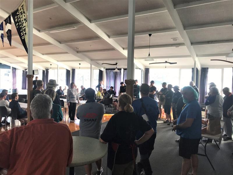 Race Officer Janet Watkins delivering the briefing to the skippers - 100th Lipton Cup - May 1, 2021 - Ponsonby Cruising Club photo copyright Ponsonby Cruising Club taken at Ponsonby Cruising Club and featuring the  class