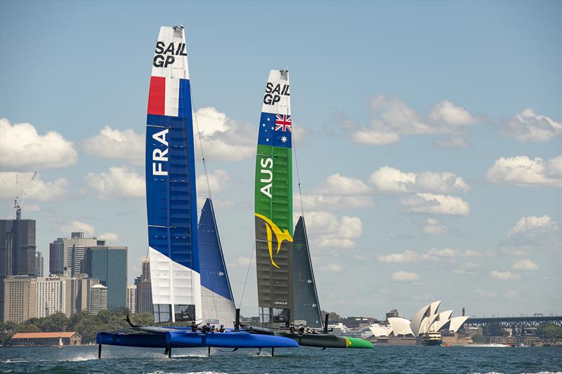 SailGP Practice race day. SailGP France Team and SailGP Australia Team photo copyright Chris Cameron / SailGP taken at  and featuring the  class