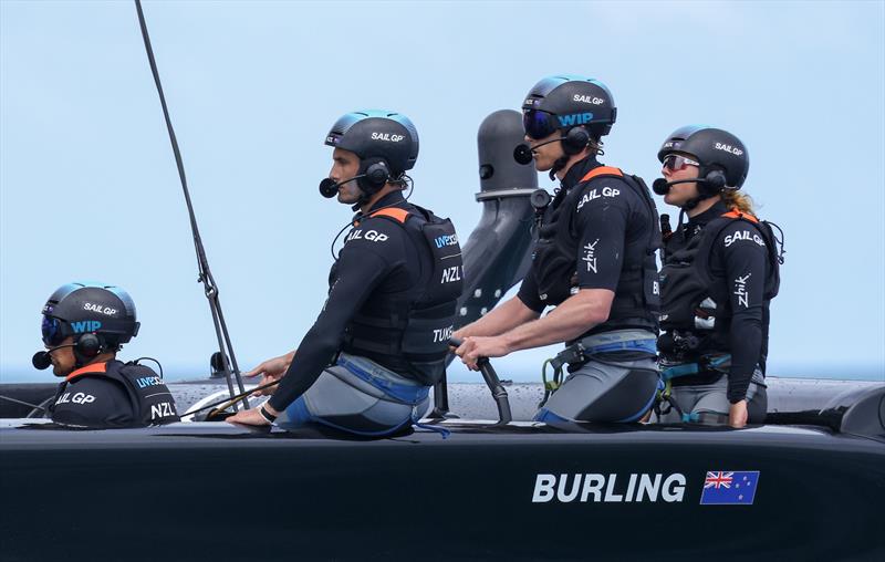 New Zealand SailGP Team co-helmed by Peter Burling and Blair Tuke in action on Race Day 1 of Bermuda SailGP , Season 3, in Bermuda.  May 2022 photo copyright Felix Diemer/SailGP taken at Royal Bermuda Yacht Club and featuring the  class