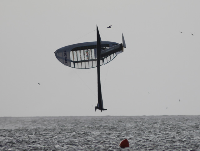 VESTAS SAILROCKET is the fastest sailing ‘boat’ with a run of 47.4 knots over 500 metres before going airborne photo copyright H Darvelid / Sailrocket taken at  and featuring the Sailrocket class