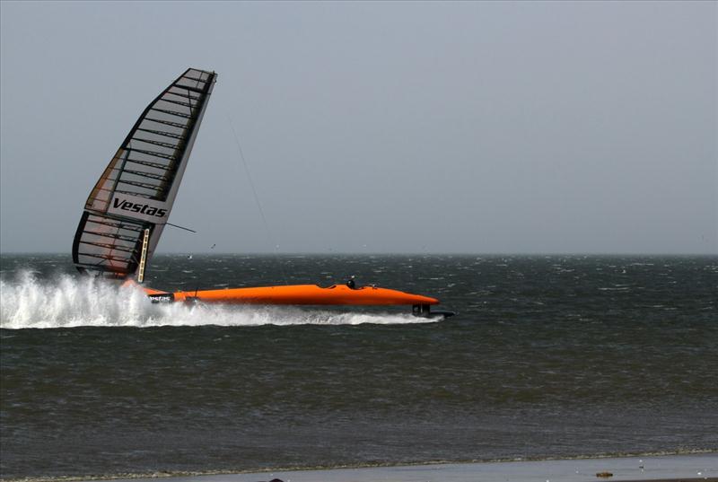 A PB of 50.98 knots for Vestas Sailrocket 2 on Saturday photo copyright Helena Darvelid / Sailrocket taken at  and featuring the Sailrocket class