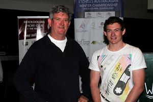 Etchells Australasian Winter Championship 2014. Greg Torpy with his son Josh who is racing on another fleet boat.  - Etchells Australasian Winter Championship 2014 photo copyright Teri Dodds taken at  and featuring the  class