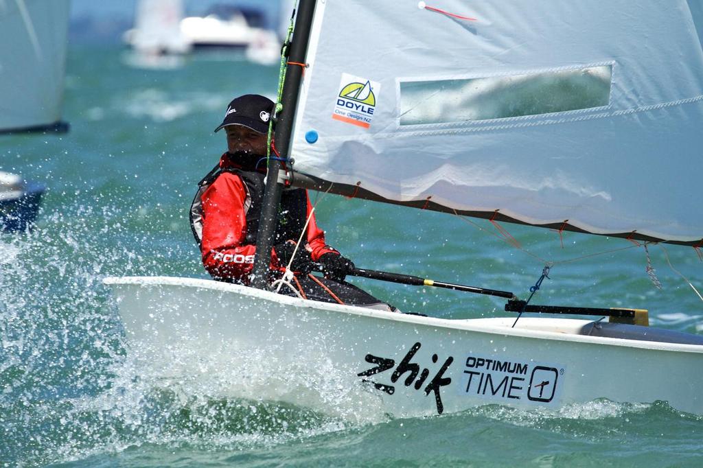 Doyle Cross Cut Optimist Sails have won several significant Optimist Championships - here at 2015 Auckland Optimist Championships, Wakatere photo copyright Richard Gladwell www.photosport.co.nz taken at  and featuring the  class