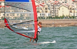 Barbara Kendall sailing in the Medal Race in Qingdao - her fifth Olympics photo copyright Richard Gladwell www.photosport.co.nz taken at  and featuring the  class