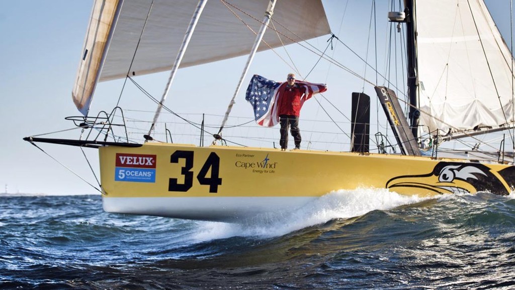 A triumphant Brad Van Liew wins the Velux 5 Oceans, having won 5 out of 5 legs, as he crossed the finish line in this evening in La Rochelle, France - photo © Ainhoa Sanchez/Velux 5 Oceans