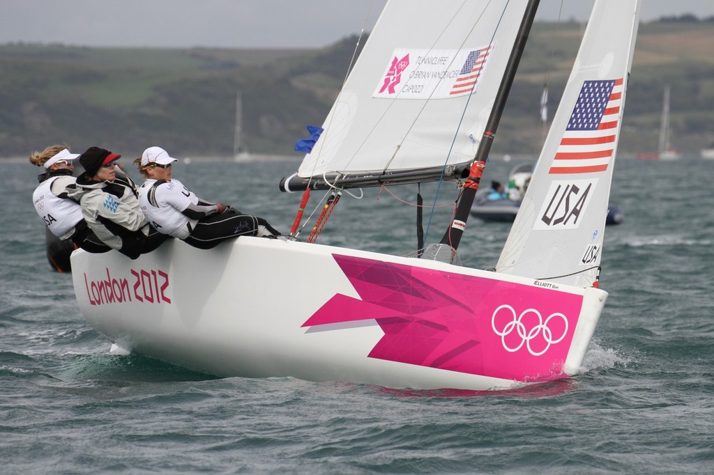 July 30, 2012 Weymouth, England - Womens Match Racing - Anna Tunnicliffe (USA) - photo © Richard Gladwell www.photosport.co.nz