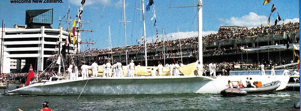 Launch and sailing of the 1988 America’s Cup Challenger, David Barnes was the helmsman of KZ-1 photo copyright SW taken at  and featuring the  class