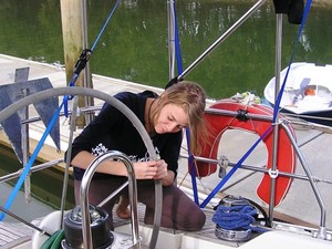 RTW sailor Jessica Watson learning her trade on OceansWatch loaned yacht Magic Roundabout. photo copyright Chris Bone taken at  and featuring the  class