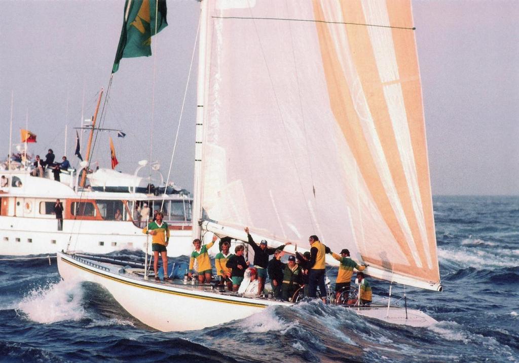 Australia II tows back after Race 3 with Alan Bond aboard, keen to savour the easy race victory - photo © Paul Darling Photography Maritime Productions www.sail-world.com/nz