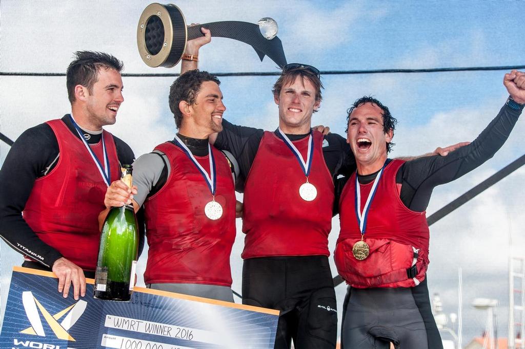 Phil Robertson Racing receive the winners trophy - World Match Racing Tour, Marstrand, Sweden. July 9, 2016 photo copyright Dan Ljungsvik  taken at  and featuring the  class