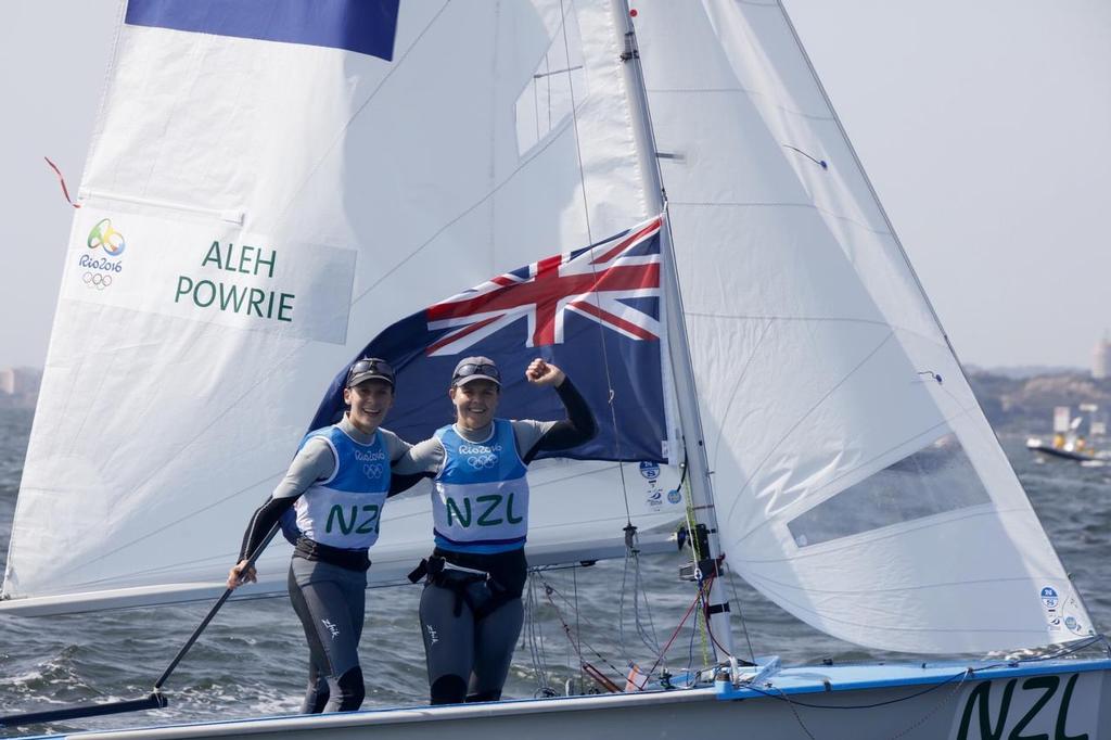 Silver for Jo Aleh and Polly Powrie (NZL) in the Women's 470 at the Rio 2016 Olympic Sailing Competition - photo © Sailing Energy/World Sailing