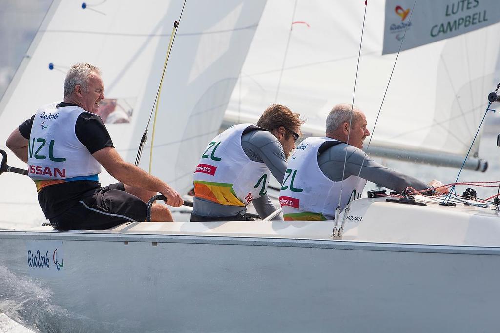 America's Cup Champion, Rick Dodson on the handlebars - 2016 Paralympics - Day 3, September 15, 2016 photo copyright Richard Langdon / World Sailing taken at  and featuring the  class