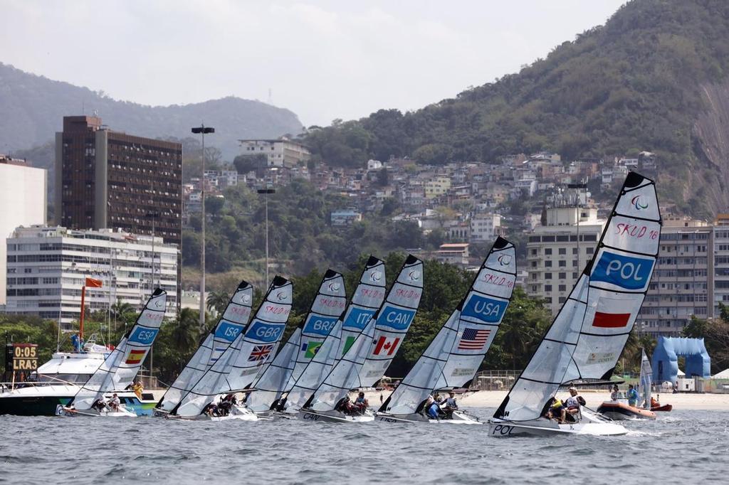 SKUD fleet start SKUD 18 - 2016 Paralympics - Day 6, September 18, 2016 photo copyright Richard Langdon / World Sailing taken at  and featuring the  class