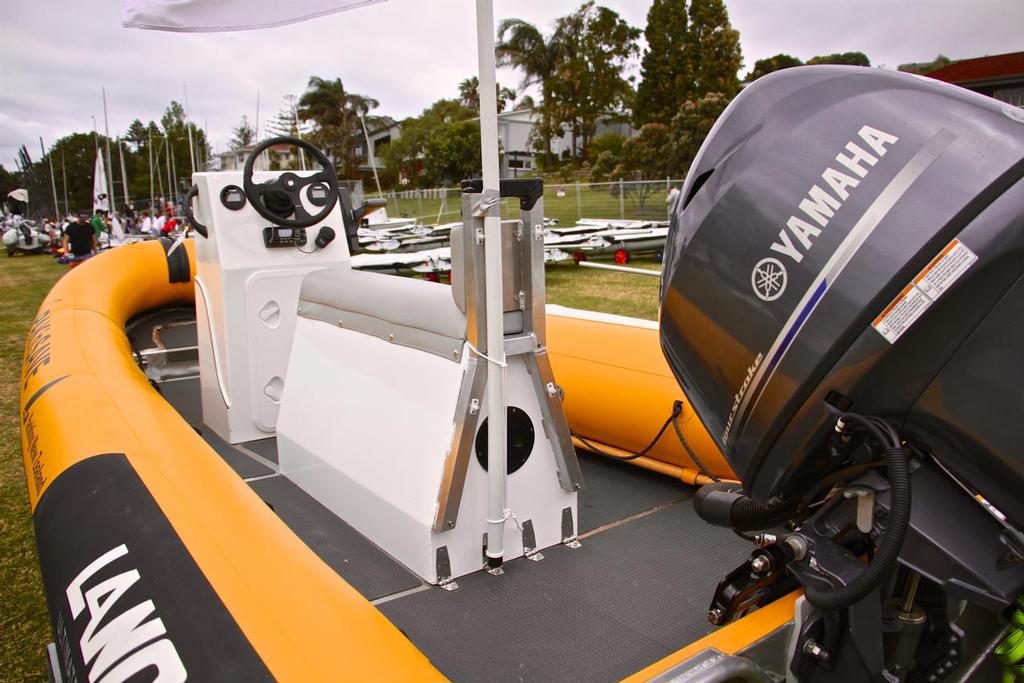 New Lancer coach boat - Aon Youth Worlds 2016, Torbay, Auckland, New Zealand photo copyright Richard Gladwell www.photosport.co.nz taken at  and featuring the  class