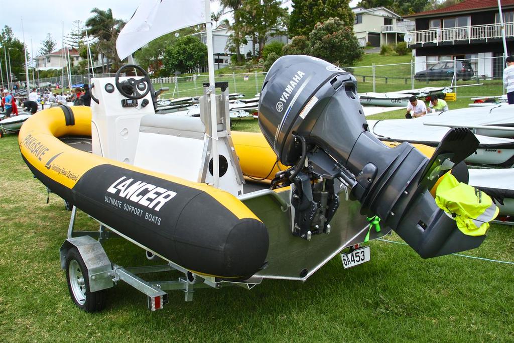 New Lancer coach boat - Aon Youth Worlds 2016, Torbay, Auckland, New Zealand photo copyright Richard Gladwell www.photosport.co.nz taken at  and featuring the  class