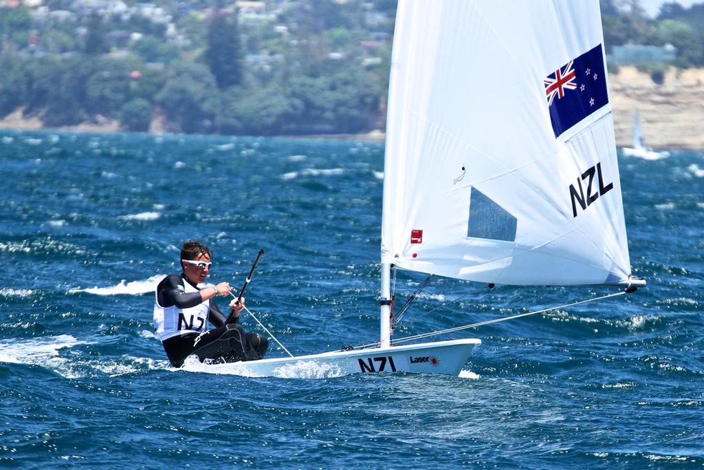 George Gautrey (NZL) Mens Laser Radial- Aon Youth Worlds 2016, Torbay, Auckland, New Zealand photo copyright Richard Gladwell www.photosport.co.nz taken at  and featuring the  class