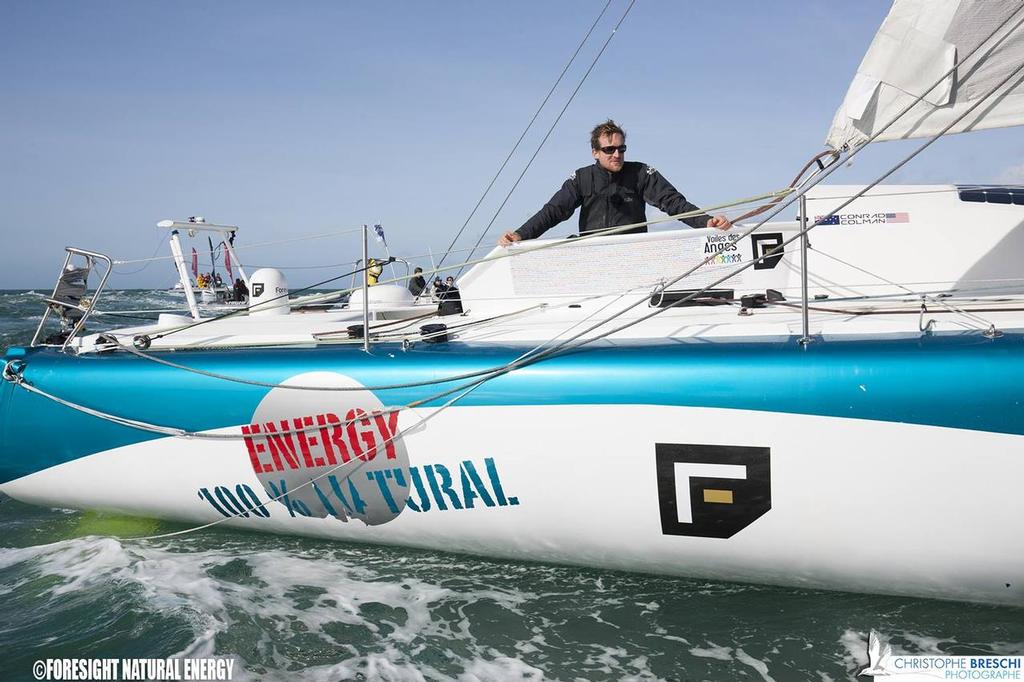 Conrad Colman finishes the Vendee Globe in Les Sables dÓlonne on February 24, 2017 photo copyright Conrad Colman / Foresight Energy / Vendée Globe taken at  and featuring the  class
