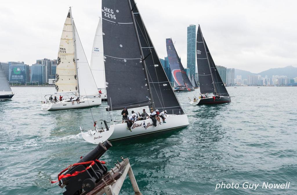 Start. Black Baza at the boat end. RHKYC San Fernando Race 2017. photo copyright  RHKYC/Guy Nowell http://www.guynowell.com/ taken at  and featuring the  class