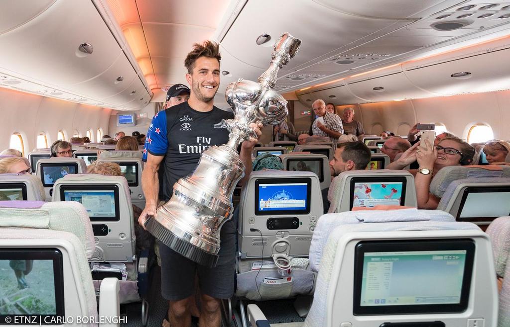 Emirates Team New Zealand 
Fly to Auckland with the America's Cup - photo © ETNZ/Carlo Borlenghi