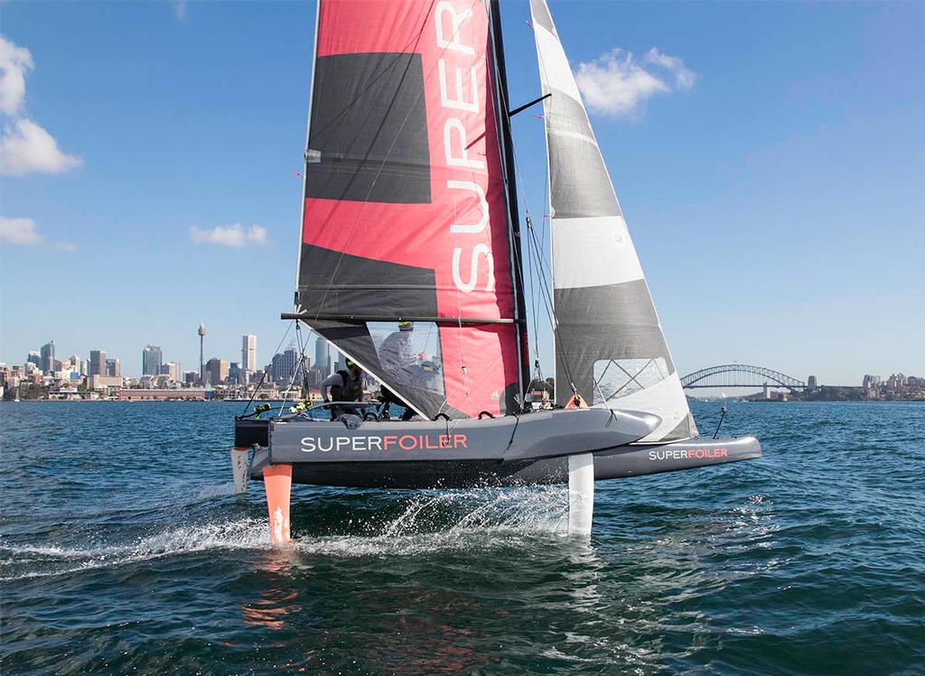 SuperFoiler has been up and foiling in 5-25knots of breeze. - SuperFoiler photo copyright  John Curnow taken at  and featuring the  class