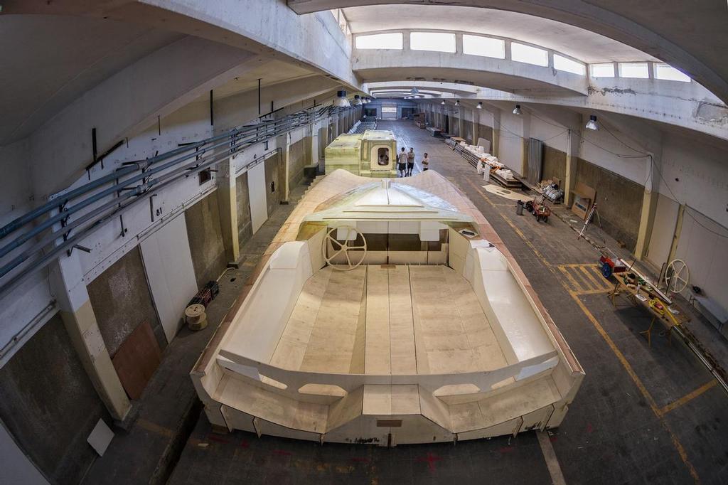 Super 60 Mock-up in the Boatyard,Lisbon,Portugal. Volvo Ocean Race 2017-18. - photo © Volvo Ocean Race http://www.volvooceanrace.com