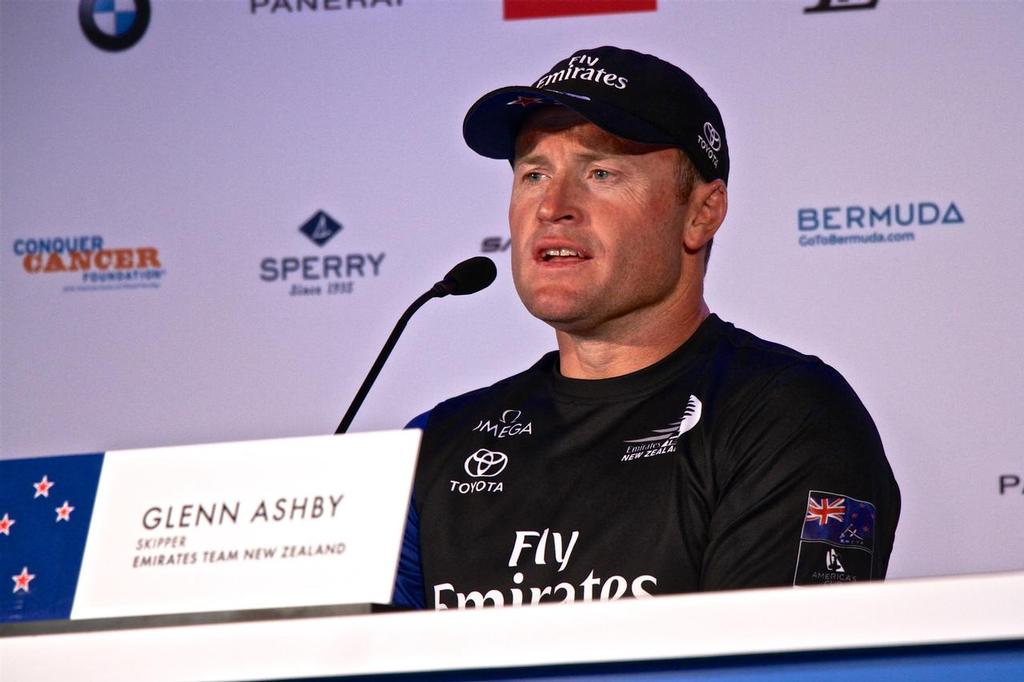 Glenn Ashby, Skipper Emirates Team New Zealand - Challenger Final media conference - 35th America’s Cup, Bermuda, June 12, 2017 photo copyright Richard Gladwell www.photosport.co.nz taken at  and featuring the  class