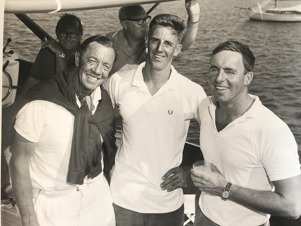 Bill Northam, Dick Sargeant & Peter O'Donnell at the Olympic trials on Lake Macquarie. - photo © Dick Sargeant