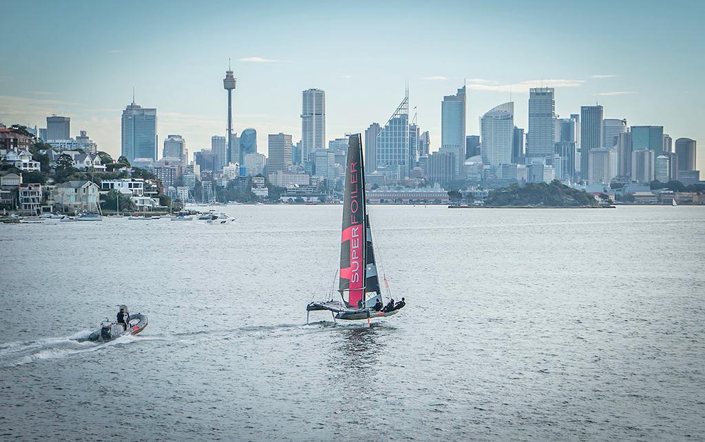 SuperFoiler in training on Sydney Harbour - SuperFoiler Grand Prix - photo © SuperFoiler http://www.superfoiler.com