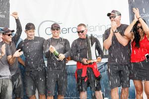 Katusha celebrates coming third in the RC44 Championship Tour photo copyright  Martinez Studio / RC44 Class taken at  and featuring the  class