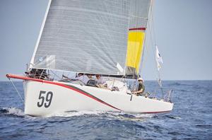 Mathias Mueller von Blumencron's German Class40 Red has a lead on Class40 MarieJo – RORC Transatlantic Race photo copyright  James Mitchell / RORC taken at  and featuring the  class