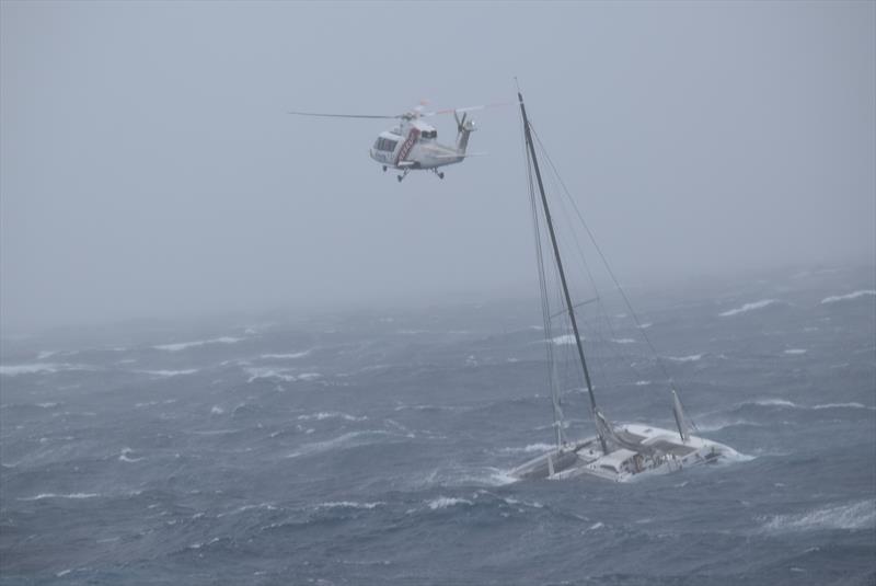 NZ Defence rescue catamaran sailor - February 14, 2023 - photo © NZ Defence