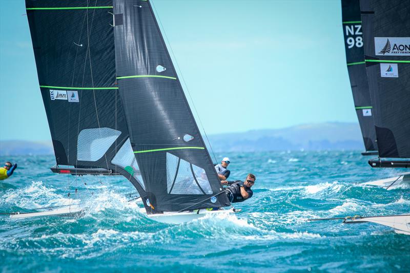 Logan Dunning Beck and Oscar Gunn (49er) - Oceanbridge Sail Auckland Regatta - February 2024, Torbay Sailing Club, New Zealand - photo © Yachting New Zealand