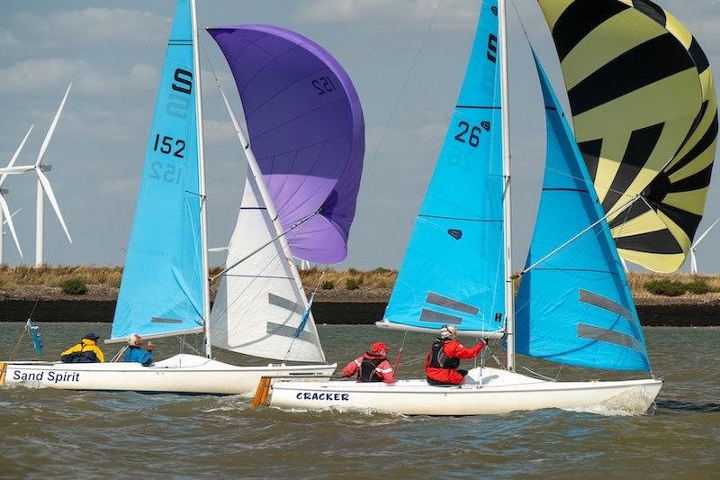 Sandhoppers make the journey to Burnham Week from the Thames Estuary photo copyright Petru Balau Sports Photography / sports.hub47.com taken at Burnham Sailing Club and featuring the Sandhopper class