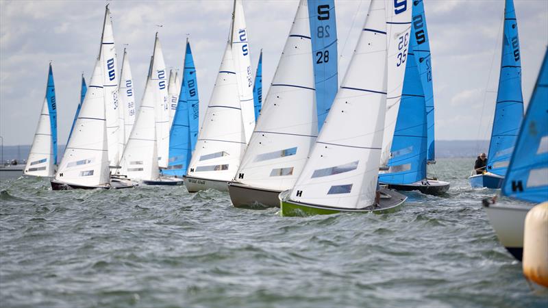 Race 2 start on Saturday during the Sandhopper Nationals at Thorpe Bay photo copyright David Maynard / www.alleycatphotographer.com taken at Thorpe Bay Yacht Club and featuring the Sandhopper class
