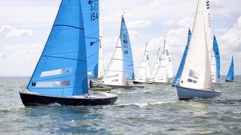 Race 2 start on Saturday during the Sandhopper Nationals at Thorpe Bay photo copyright David Maynard / www.alleycatphotographer.com taken at Thorpe Bay Yacht Club and featuring the Sandhopper class