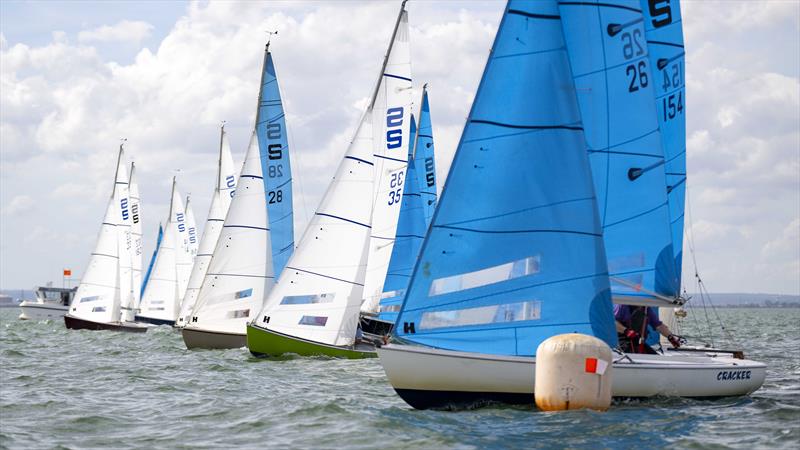 Race 2 start on Saturday during the Sandhopper Nationals at Thorpe Bay photo copyright David Maynard / www.alleycatphotographer.com taken at Thorpe Bay Yacht Club and featuring the Sandhopper class