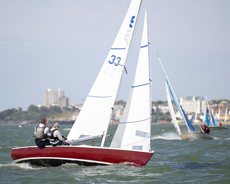 Sea Phantom, sail number 33, on Sunday during the Sandhopper Nationals at Thorpe Bay photo copyright David Maynard / www.alleycatphotographer.com taken at Thorpe Bay Yacht Club and featuring the Sandhopper class