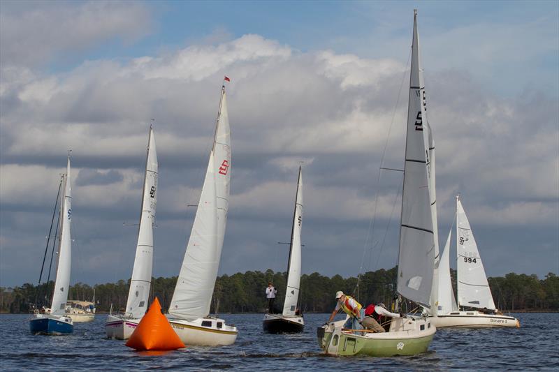 Racecourse action at the Blackbeard Sailing Club's annual Turkey Trot Regatta photo copyright the Blackbeard Sailing Club taken at Blackbeard Sailing Club and featuring the San Juan 21 class