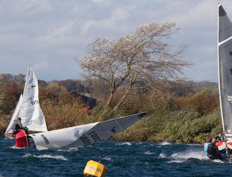 Capsize during the Scorpion Inlands at Notts County photo copyright David Eberlin taken at Notts County Sailing Club and featuring the Scorpion class