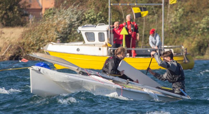 A mast down during the Scorpion Inlands at Notts County photo copyright David Eberlin taken at Notts County Sailing Club and featuring the Scorpion class