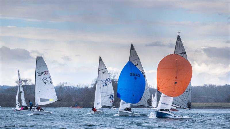 Reach in a squall during the Notts County Cooler 2019 photo copyright David Eberlin taken at Notts County Sailing Club and featuring the Scorpion class