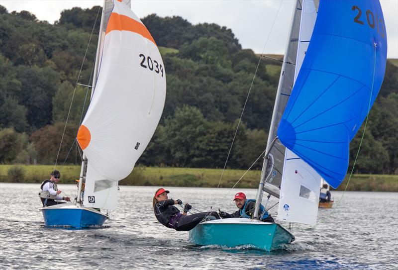 The two leading boats during the Notts County Scorpion Open photo copyright David Eberlin taken at Notts County Sailing Club and featuring the Scorpion class
