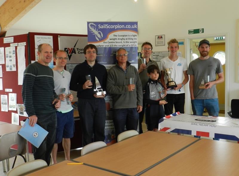 South Cerney Scorpion Open Prize Giving photo copyright Sue Cowlishaw & Alison James taken at South Cerney Sailing Club and featuring the Scorpion class