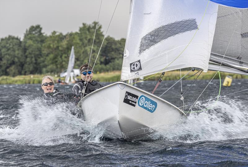 Third place Nicola and Jon Willars at speed during the Notts County SC Regatta photo copyright David Eberlin taken at Notts County Sailing Club and featuring the Scorpion class