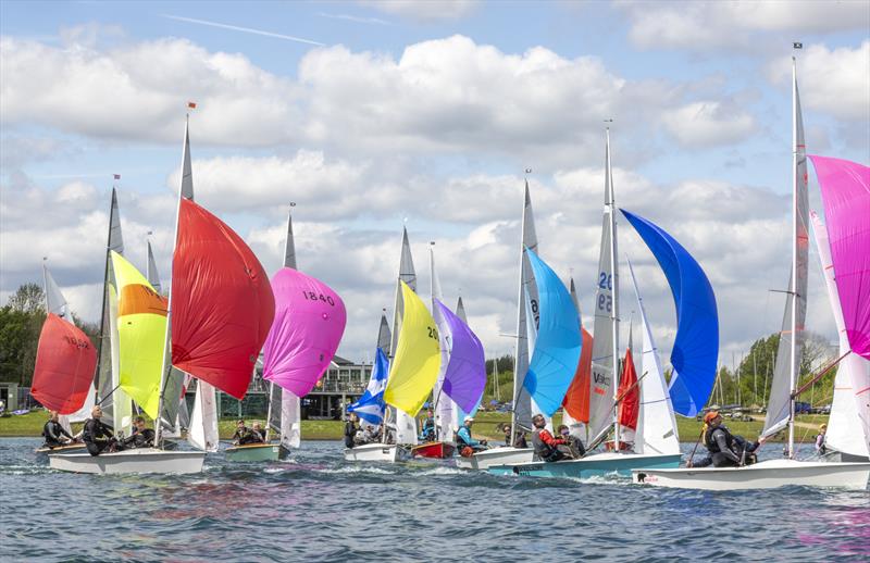 Close racing during the Notts County SC Scorpion Open photo copyright David Eberlin taken at Notts County Sailing Club and featuring the Scorpion class