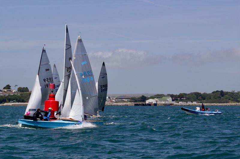 A fight around the windward mark - RYA Scorpion Coaching weekend at WPNSA photo copyright Nick Lightbody taken at Weymouth & Portland National Sailing Academy and featuring the Scorpion class