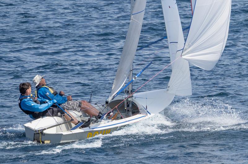 Cillain Dyne, first Youth and second overall, with dad Phil crewing - 40th Anniversary Regatta at Notts County - photo © David Eberlin